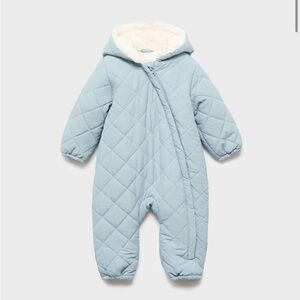 Quilted Baby Snowsuit in Light Blue 12-18 months
